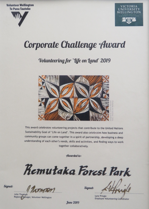 Corporate Challenge Awards 2019 - Winner: Remutaka Forest Park